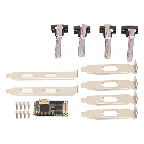 Tarjeta de expansión serie PCIE CH384L 4S DB9 RS232 con cables y biseles 6