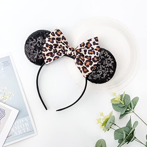 Image of DRESHOW Mouse Ears Bow Headbands Glitter Party Decoration Cosplay Costume for Women