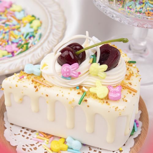 Easter Sprinkles for Cake Decorating, Pastel Spring Sprinkles Mix, Edible Candy Bunny, Jimmies, Nonpareils for Baking, Ice Cream, Cookies, Cupcake Topper