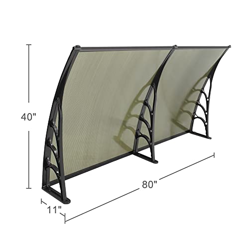 Super Deal 40"X 80" Window Door Entry Awning Polycarbonate Cover Front Door Window Shade Outdoor Patio Canopy Sun Shetter(Brown) #TOP2