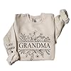Personalized Wildflower Sweatshirt Custom Mimi Shirt with Kid Name On Sleeve Womens Grandma Gift for Mothers Day