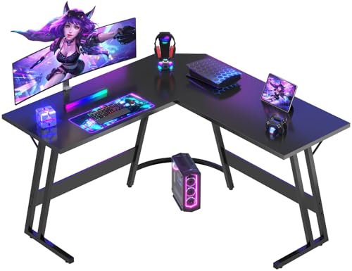 Devoko L Shaped Gaming Desk Corner Gaming Desks 120x120x75cm Computer Gaming Desk Large PC Writing...