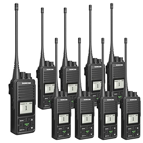 Samcom Fpcn10A 3000Mah Walkie Talkies Rechargeable,Long Range Two Way Radio,2 Way Radio For Adults, Handsfree Vox Group Call Duall Ptt & Channels, For Business Office School Church(Black,9 Pack) #TOP11