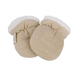 Anti-Kratzfäustlinge Baby Neugeborene Fäustlinge Warme Winter Kratzhandschuhe aus Baumwolle & Plüsch elastisch Babyhandschuhe, 0-12 Monate
