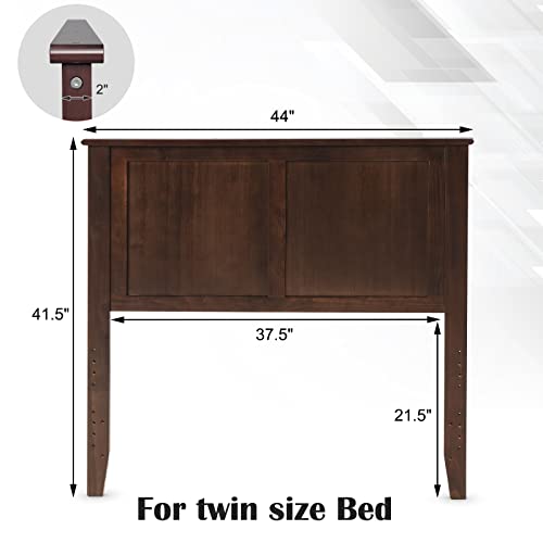 Giantex Wood Headboard, Flat Panel Headboard With Pre-Drilled Holes For Height Adjustment, Thickened Wooden Bed Backboard, Twin Bed Headboard, Espresso #TOP1