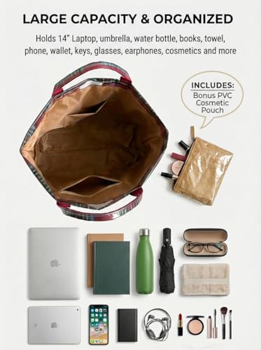Image of PVC Tote Bag Gifts for Women Large Tote Purse Kraft Paper Letter Print Hobo Handbags for Work Beach Shopping Travel