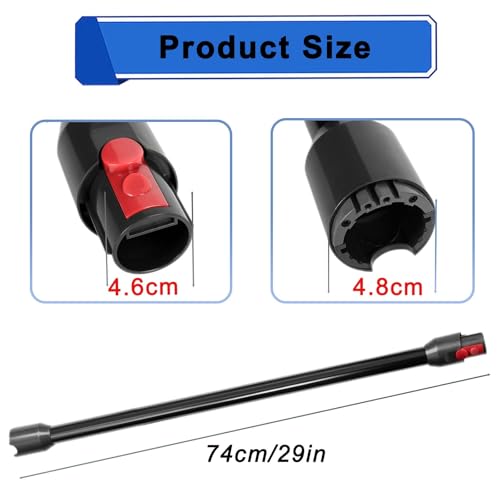 Pulyibo Verlängerungsrohr für Dyson V12 Detect Slim Stabstaubsauger, Ersatz Teleskoprohr, Rohr für Dyson Ersatz Teleskoprohr Schnellspanner Verlängerungsstange, Staubsaugerrohr Zubehör 74cm (Schwarz)