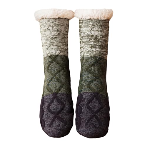 Calcetines de suelo para interiores, calcetines de suelo de invierno - Calcetines mullidos para mujer - Cómodos calcetines largos para dormir, imprescindibles para hombres, niños y madres después del