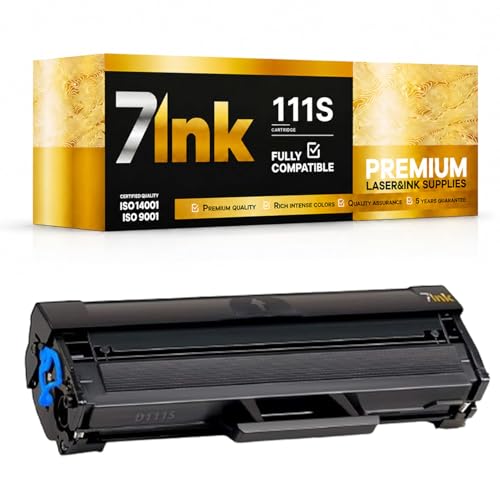 7ink MLT-D111S Toner Kompatibel für Samsung Xpress M2070W M2026W M2022W M2020W M2070 M2070FW M2070F M2026 M2022 M2020 M2021W 1 Stück Schwarz mit Chip 1.500 Seiten Toner Samsung Xpress Drucker