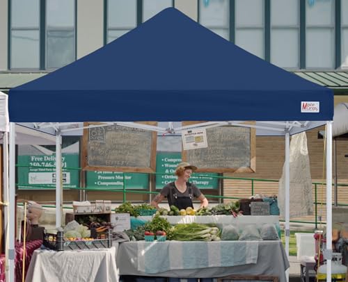 Image of MASTERCANOPY 10x10 Heavy Duty Pop Up Canopy Tent with Roller Bag,Navy Blue