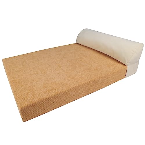 Tapis rectangulaire marron pour chien moyen matelas de sol 75x55x8 cm - 2