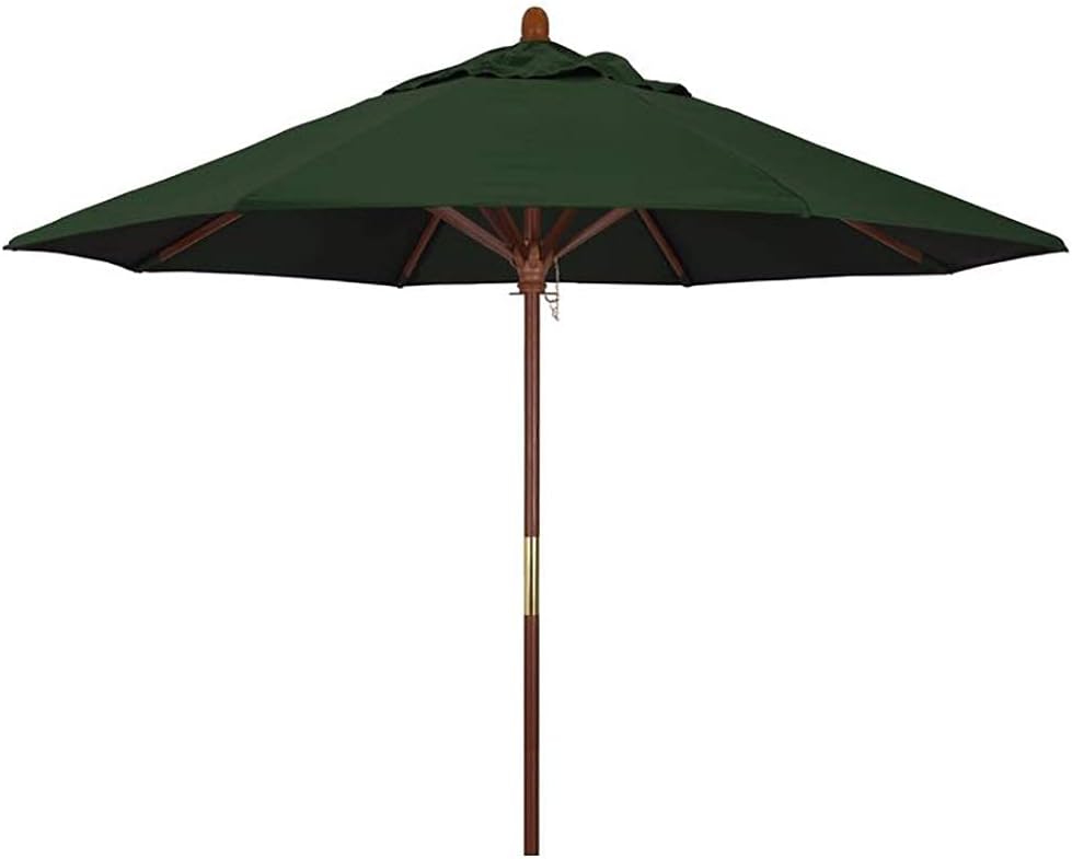 Parasol Umbrella Wooden Patio Umbrella, Lightweight Large Protective Cover with Wind Ven, Fade Resistant & Last Longer Outdoor Beach Umbrella (Color : Bottle Green, Size : 9ft)