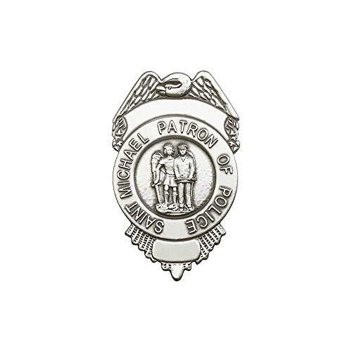 Antique Silver Tone St. Michael / Police Visor Clip