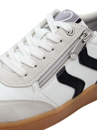 MARCO TOZZI Damen Sneaker flach mit, Weiß (White/Black), 38 EU – Ansicht 6