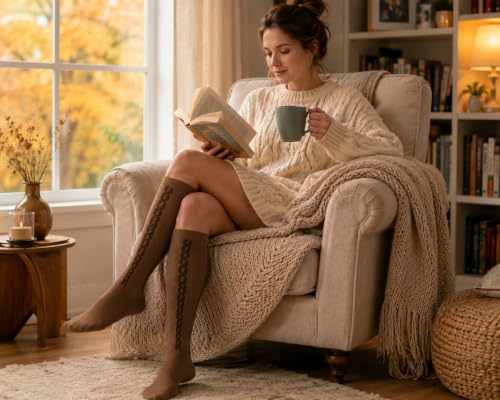 Image of 30-40mmHg Medical Graduated Compression Socks for Women&Men Circulation-Compression Stockings-Knee High Socks for Support,Hiking,Running