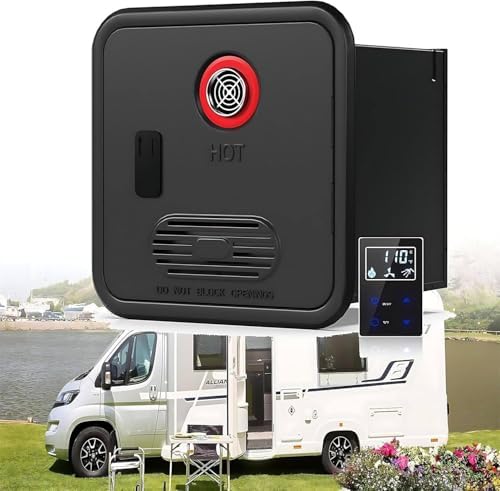 Tankless RV Water Heater, Instant Propane Gas, 55,000 BTU, 12V DC, On-Demand Hot Water with Remote Control, Compact 13x13 Inches, Ideal for RVs and Campers