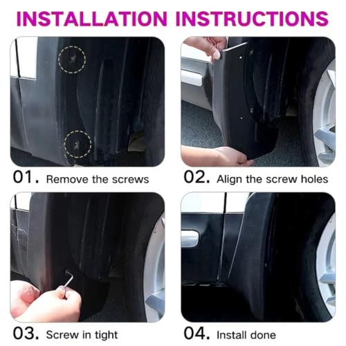 Garde-Boue pour Citroën C-Elysée 2013-2017 - Kit de Protections Avant et Arrière Auto - 6