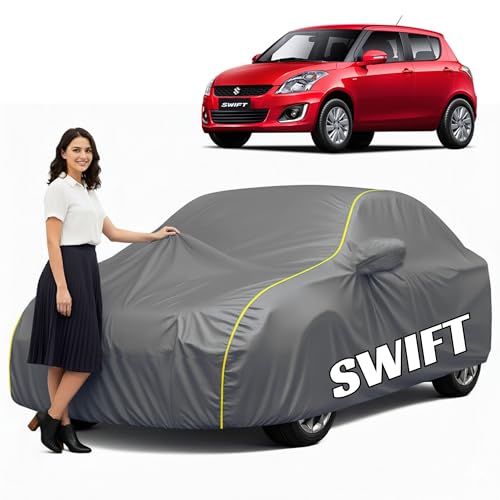Image of 100% Waterproof Car Cover for Swift (All Models & Years) - Custom Fit with Mirror Pockets, Triple-Stitched, Soft Inner Lining, UV & Heat Resistant, Outdoor /Indoor Protection