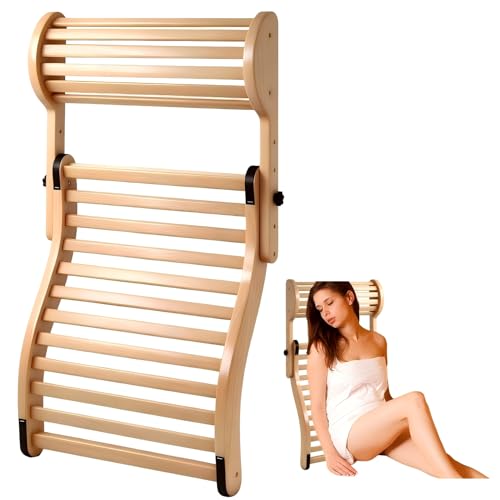 ALLOYNIX Sauna Backrest Added Adjustable Neck Pillow Accessories Bamboo Sauna Back Rest 18 Low...