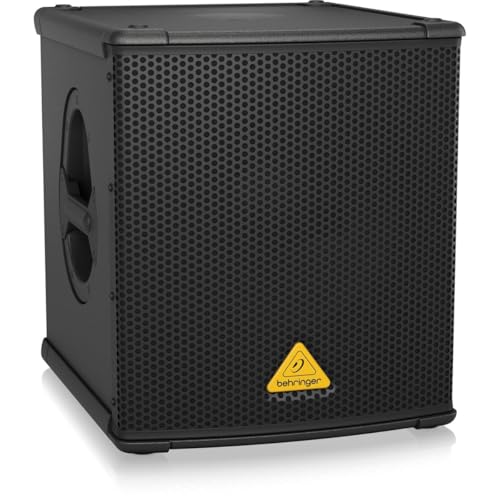 behringer eurolive b1200d-pro high-performance active 500-watt 1234 pa subwoofer with built-in stereo crossover 60hz-130hz frequency response with 2x hampa xlr cables