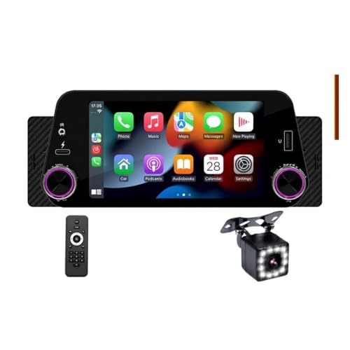 Stereo multimedia para coche 1 DIN con pantalla HD de 5 pulgadas y Android Auto con cable 2