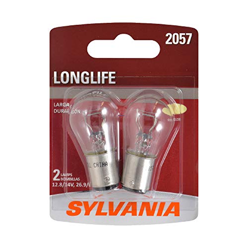 SYLVANIA - 2057 Long Life Miniature - Bulb, Ideal for Daytime Running Lights (DRL) and Back-Up/Reverse Lights (Contains 2 Bulbs)