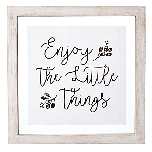 Creative Brands Heartfelt Collection - Wood Framed Floating Wall Art, 14 x 14-Inch, Enjoy The