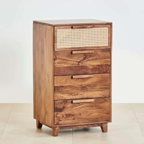 Panchveni Furniture Sheesham Wood Chest of 4 Drawers Multipu...