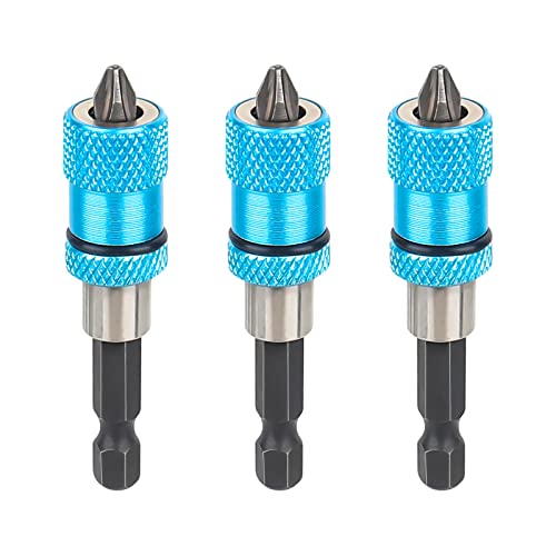 CTDMJ Drywall Bit Holder, 3 x Magnetic Quick Change Bit Holder with 3 x PH2 Cross Bits, 1/4 Inch Hex Shank, Screw Depth Adjustment, Pack of 3