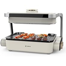 Smokeless Double Care Grill, Electric Indoor Tabletop Grill, Dual Heating, Fast Grilling, Portable, Nonstick, Adjustable Temperature, Ideal for K-BBQ