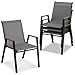 COSTWAY Gartenstühle stapelbar 4er Set, Stapelstühle, Terrassenstühle mit Armlehnen, Balkonstühle bis 180 kg belastbar, 56 x 66 x 88 cm (Grau)