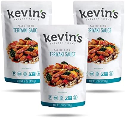 Kevin's Natural Foods Teriyaki Sauce - Keto and Paleo Simmer Sauce - Stir-Fry Sauce, Gluten Free, No Preservatives, Non-GMO - 3 Pack (Teriyaki)