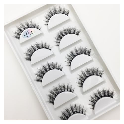 UAMOU 16 stylów 10/50 pudełek 3D rzęsy z norek naturalny krzyż sztuczne rzęsy długi niechlujny makijaż rzęsy Faux Cils Maquillaje Cheerfully (Color : 5Pairs H 09, Size : 50 Boxes 250Pairs)