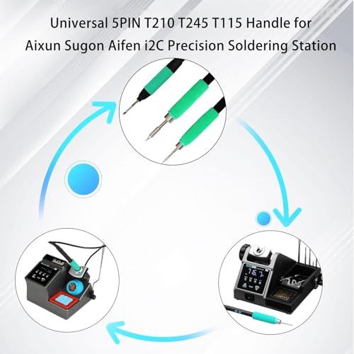 Universal 5 Holes T210 Soldering Handle Welding Tool Soldering Iron Handle For JBC Aixun Sugon Aifen i2C Precision Soldering Station by DIYPHONE - Used condition - Image 5