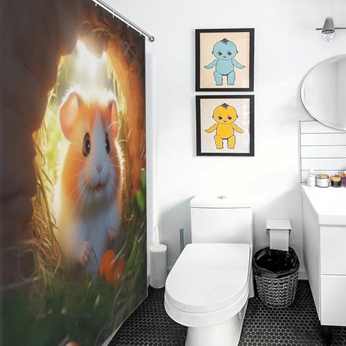 Rideau de douche hamster imperméable et séchage rapide en tissu - 3