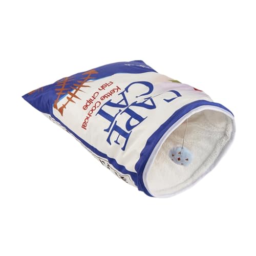 ＡＷＨＡＯ Cama de caverna de gato com brinquedo suspenso do lado de fora dos gatos seqüestros quentes co