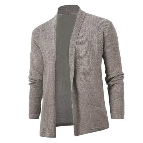 Cardigan en tricot de qualité pour homme à manches longues chic pour l'automne hiver unie