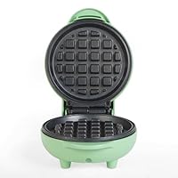 Giles & Posner EK4214GSGR Mini Waffle Maker – Non-Stick Waffle Iron Machine, For Belgian & American Style Waffles, Sweet/Savoury Snacks Desserts, Compact, 11.5 cm Round Cooking Plate, Pastel Green