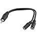 Produktbild BestPlug 20cm Y Audio Aux in Out Kabel Adapter Verteiler Splitter Weiche, 1 3,5mm Stereo Klinke Stecker männlich auf 2 3,5mm Mono Klinke Buchse Kupplung weiblich, Schwarz