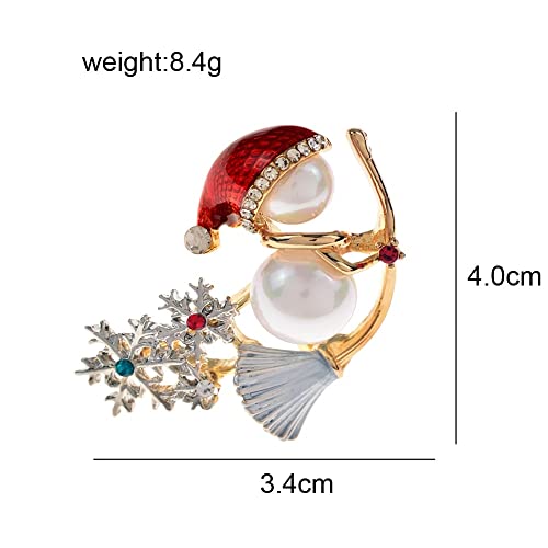 Broche de flocon de neige en émail et perles d'exception - 3