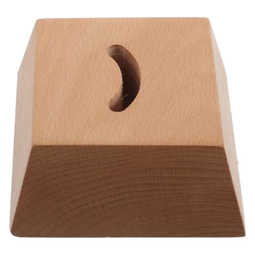 Support en bois marron pour chausse-pied avec socle stable compact