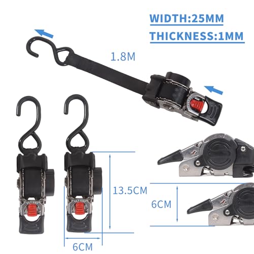 Correa de amarre para motos y barcos MOTO4U, trinquete retráctil de 6 pies para tu remolque 6