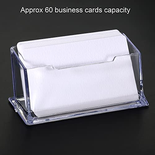 PATIKIL 105x45x40mm Business Card Holder, Acrylic 1 Slot Desktop Name Cards Display Stand for Office Desk Clear - Image 4