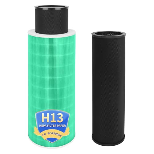 SCA5000C Replacement Filter Compatible With Jade 1.0 SCA5000C Air Purifier,H13 HEPA and Activated Carbon Filter 3-Layer Filteration (Green)