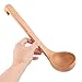 uxcell Wooden Spoon Soup Ladle Bamboo Kitchen dinnerware Tools Tableware Hook End Design Soup Ladle 11.4 Inch Brown