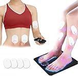 EMS Foot Massager,Transcutaneous Electronic Stimulator,with TENS Pads & Remote,Electric Foot Massager for Blood Circulation,Muscle Pain Relief,with 8 Modes & 19 Adjustable Frequencies