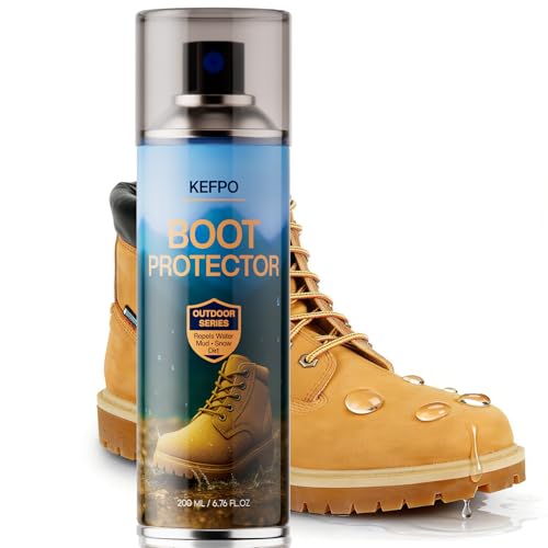 KEFPO Shoe Waterproof Spray for Boot: Durable Water Repellent for Boots Suede, Leather, Fabric,...