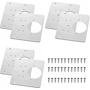 6pcs Piastra di Riparazione per Cerniere Staffa di Riparazione per Cerniere Piastra di Riparazione Cerniera per Mobili Armadio con Foro e 36 Viti per Armadietti Porte Cucine Cassetti
