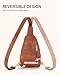 Telena Sling Bag for Women Leather Fanny Pack Crossboday Backpack Brown