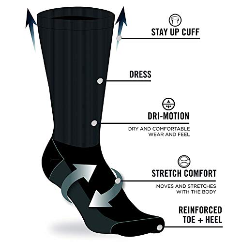Nautica Mens 10 Pack Moisture Control Solid Dress Socks, Black Marled, Size Shoe Size: 6-12.5
